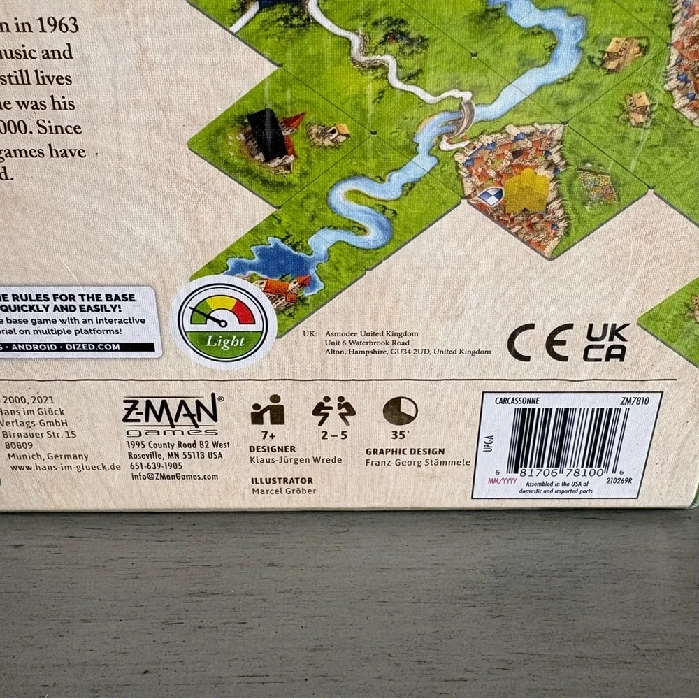 Z-Man Carcassonne Board Game Classic Tile Laying Strategy Game Family 7+ NEW